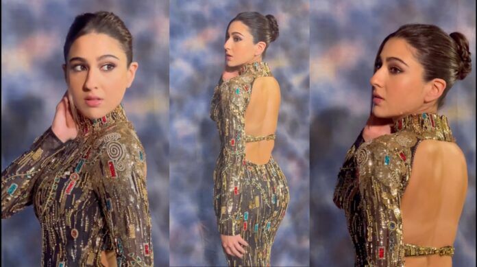 Sara Ali Khan: Actress in mirror work Gown Glamorous Look