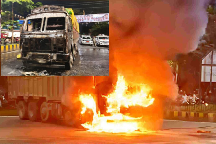 Road Accident Truck runs over crowd in Indore 2 dead